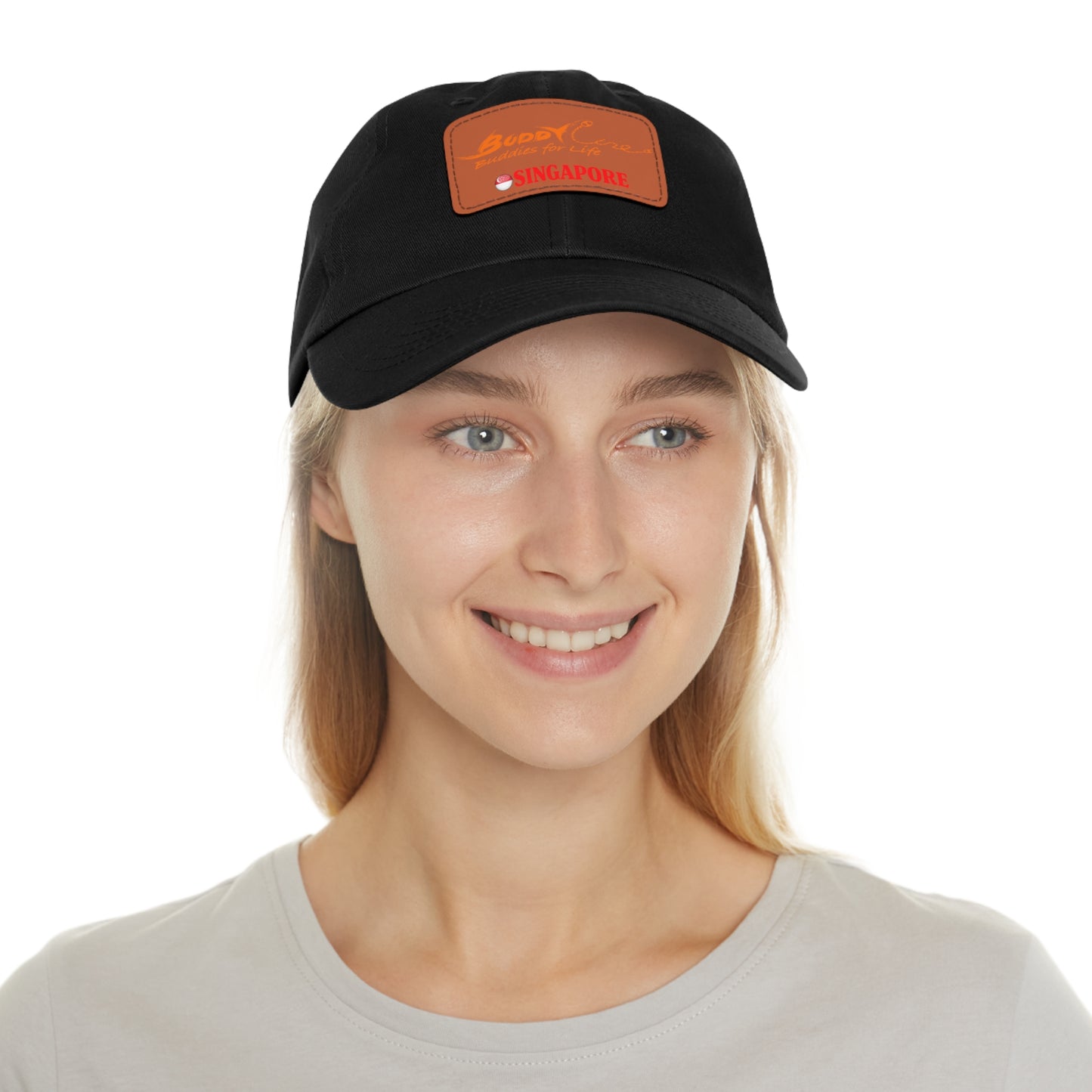 Buddyline Dad Hat with Leather Patch (Rectangle)