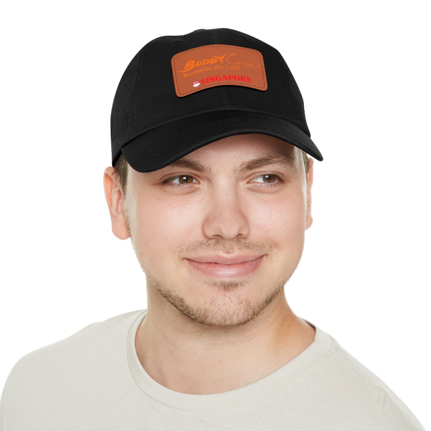 Buddyline Dad Hat with Leather Patch (Rectangle)