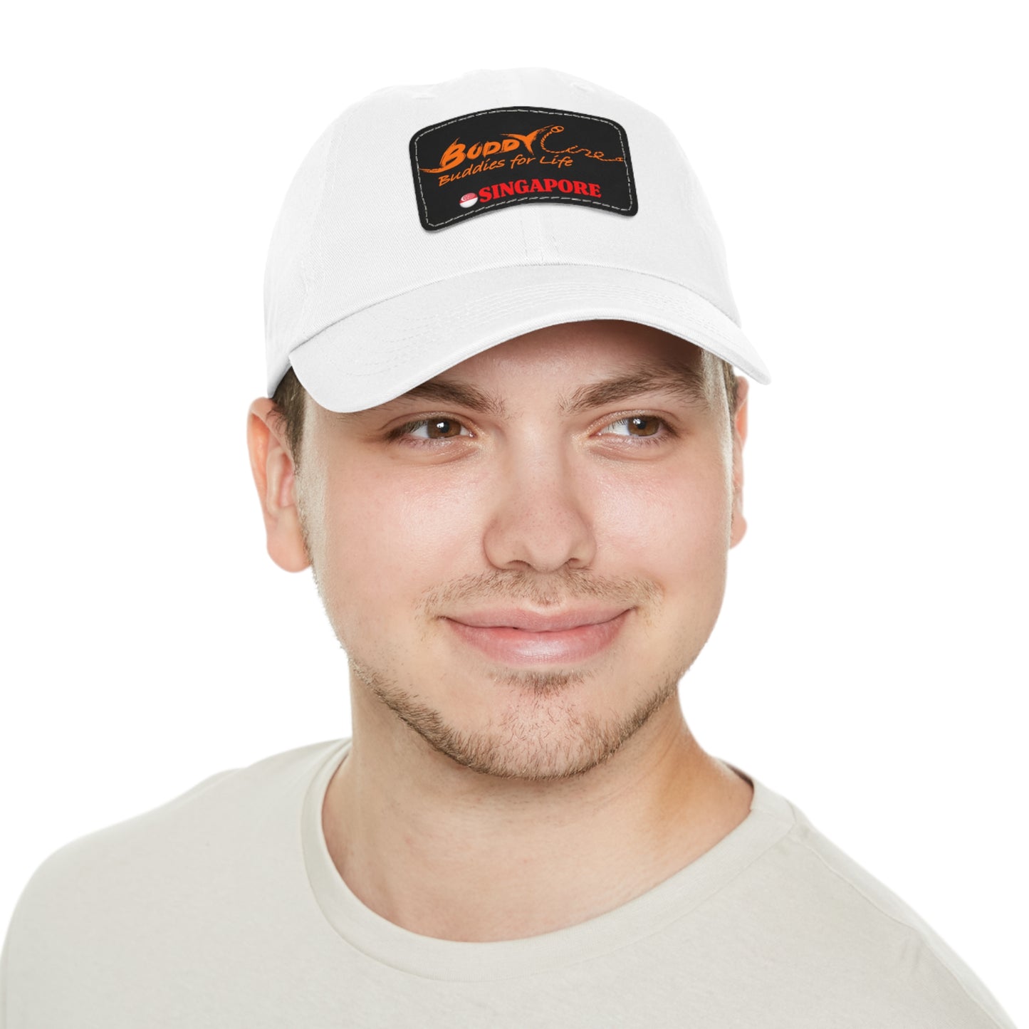 Buddyline Dad Hat with Leather Patch (Rectangle)